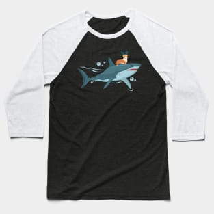 Aquadog Corgi - King of the Sea Baseball T-Shirt